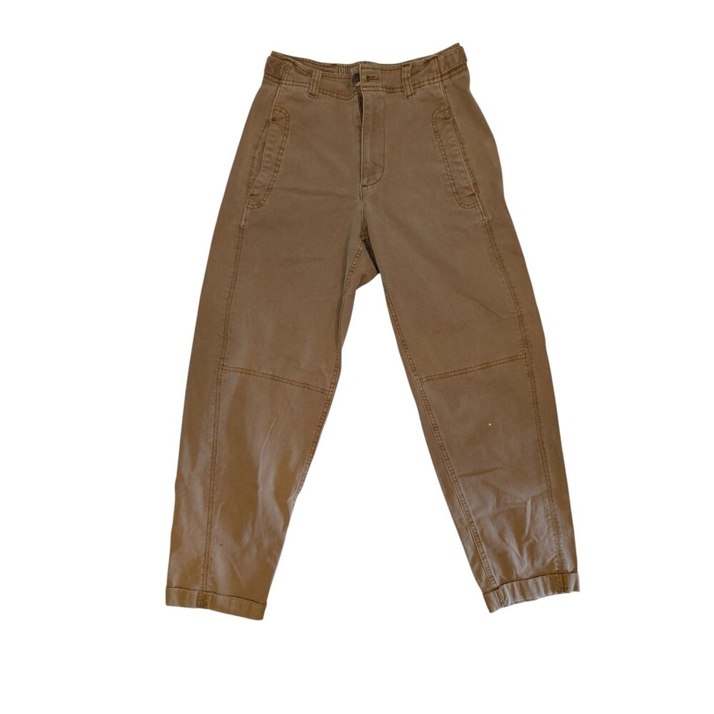 Vintage Old Navy Jeans Womens S Tan Sky-High Straight Rise Pants Elastic Waist